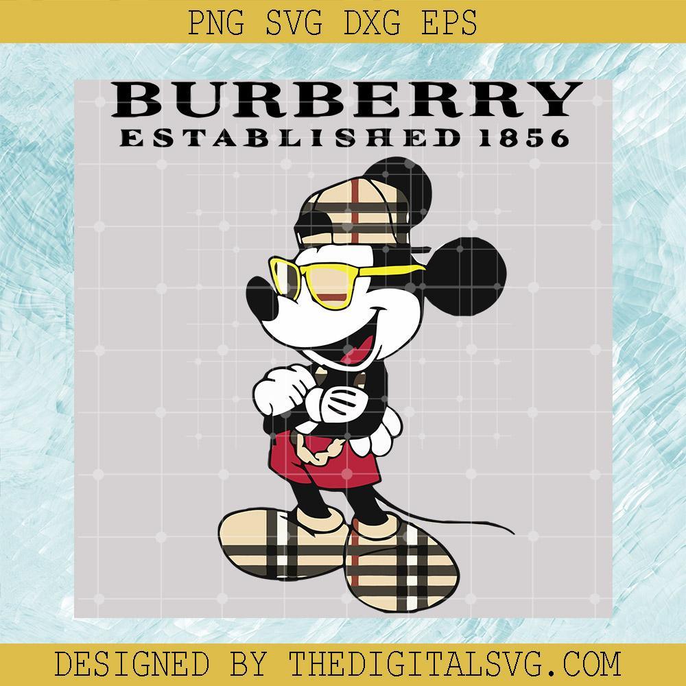 Mickey Mouse Cool Burberry Svg, Burberry Established 1856 Svg