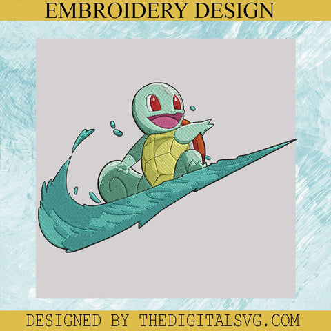 Squirtle Nike Embroidery Design, Pokemon Nike Machine Embroidery Design,Embroidery Design - TheDigitalSVG