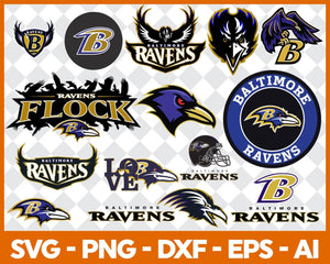 Baltimore Ravens Bundle Svg, Baltimore Ravens Svg, Baltimore Ravens Logo Svg, AFC Teams Svg, NFL Svg, Bundle Svg