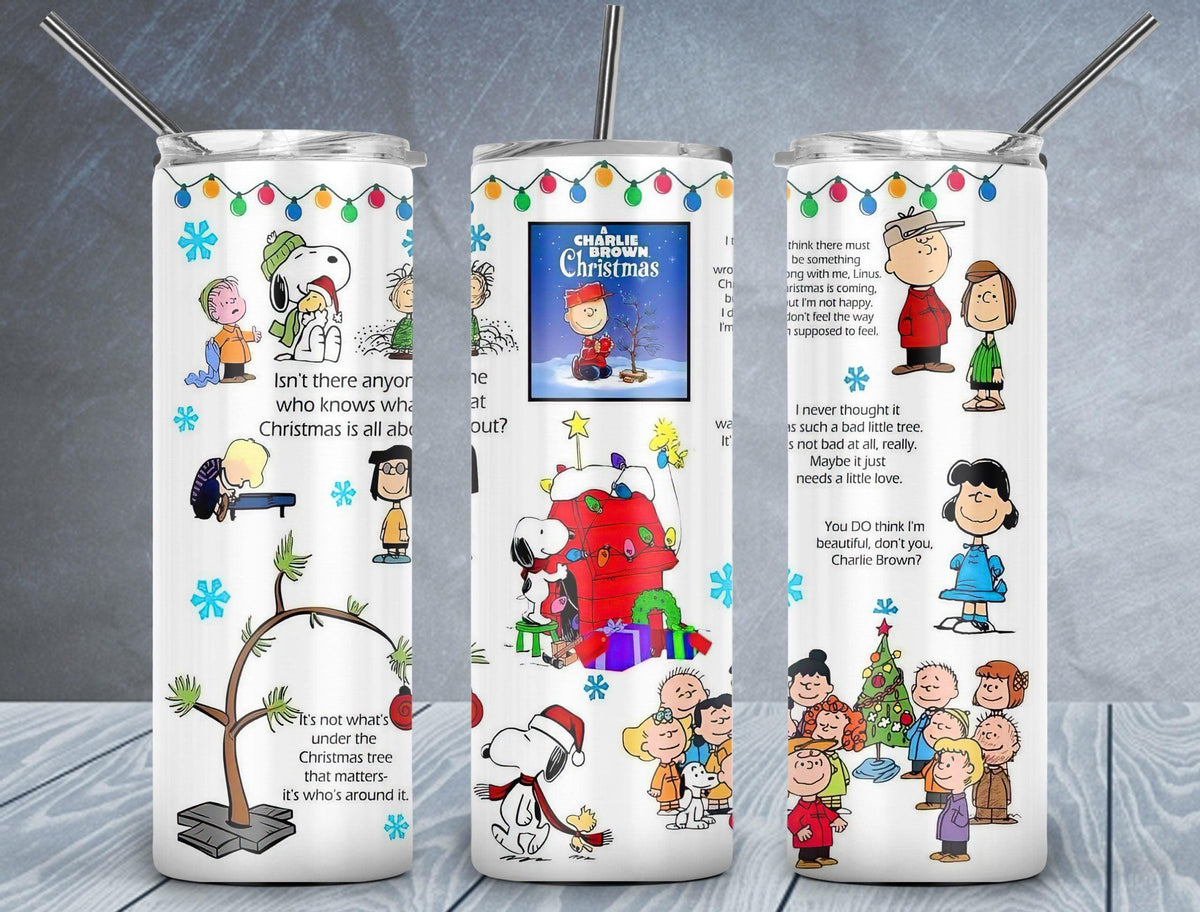 Snoopy Peanuts Tumbler Wrap PNG, Christmas Holiday 20oz