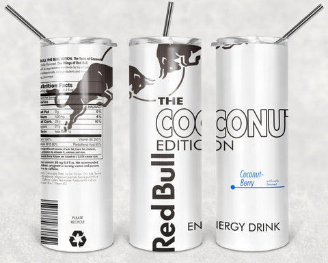 Red Bull Coconut Drink Brand PNG, 20oz Skinny Tumbler Design, Sublimation Designs PNG File - TheDigitalSVG