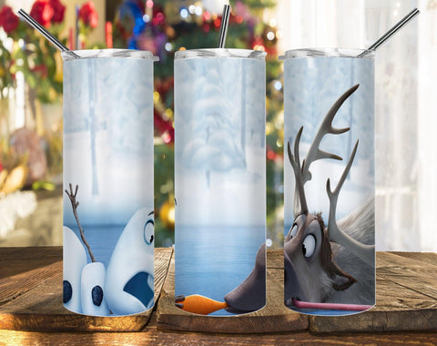 Olaf And Deer Christmas Disney Movie PNG, 20oz Skinny Tumbler Design, Sublimation Designs PNG File - TheDigitalSVG