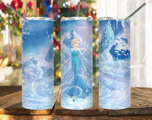 Lonely Queen Elsa Frozen Disney PNG, 20oz Skinny Tumbler Design, Sublimation Designs PNG File - TheDigitalSVG