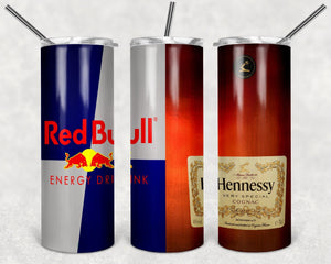 Red Bull And Hennessy Drink Brand PNG, 20oz Skinny Tumbler Design, Sublimation Designs PNG File - TheDigitalSVG