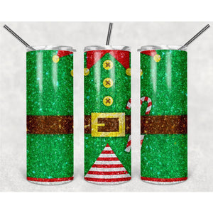 Christmas Glitter Green Pattern PNG, 20oz Skinny Tumbler Design, Sublimation Designs PNG File, Full Tumbler Wrap PNG Digital File - TheDigitalSVG