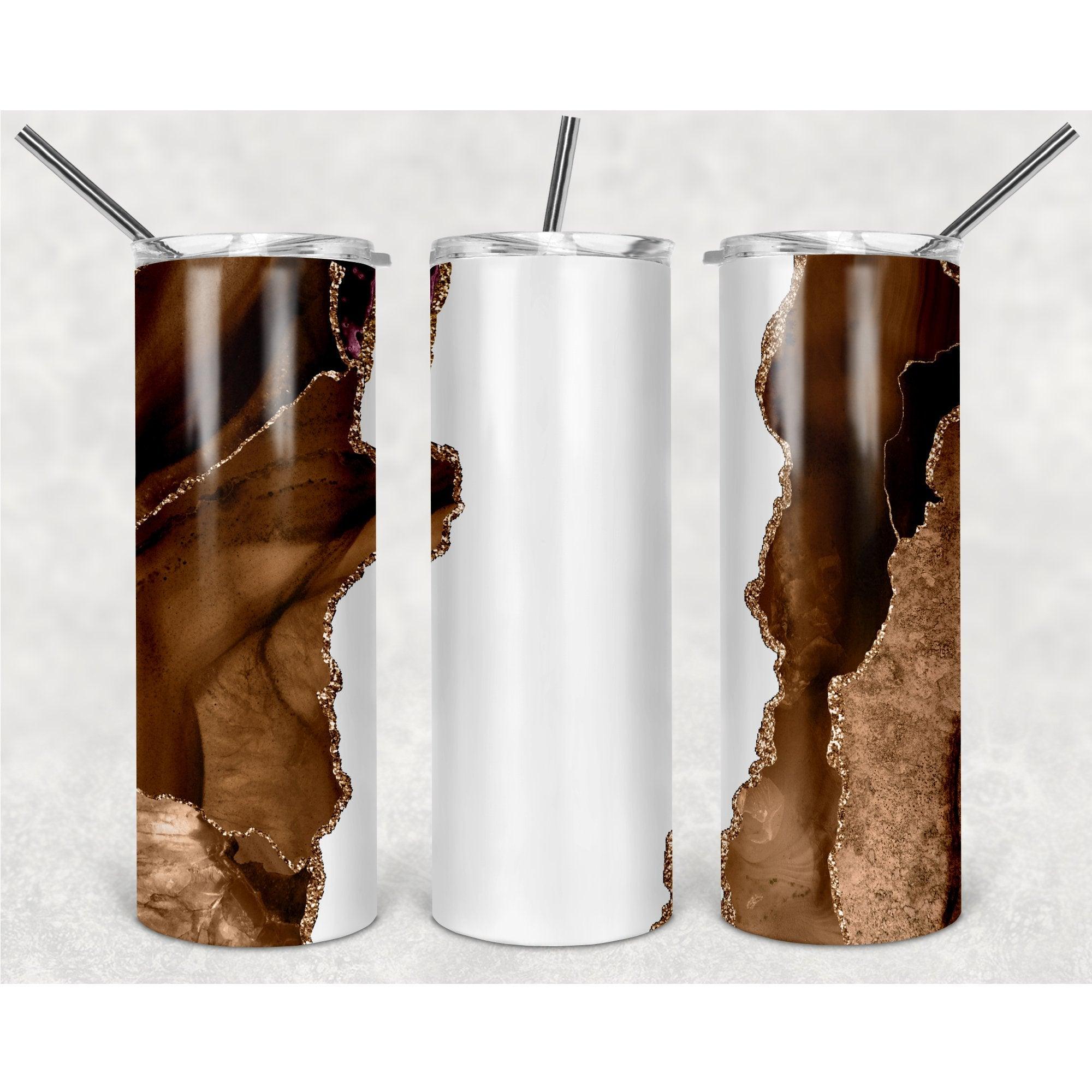 Luxurious Deep Brown White Stone Pattern With Vertical Stripes PNG, 20oz Skinny Tumbler Design, Sublimation Designs PNG File - TheDigitalSVG