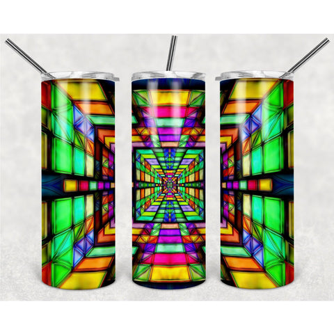 Prism Pattern With Multicolored Depth PNG, 20oz Skinny Tumbler Design, Sublimation Designs PNG File - TheDigitalSVG