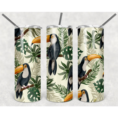 Parrot Pattern In The Rainforest PNG, 20oz Skinny Tumbler Design, Sublimation Designs PNG File - TheDigitalSVG