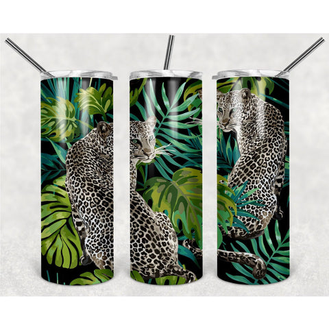 South American Leopard Pattern PNG, 20oz Skinny Tumbler Design, Sublimation Designs PNG File - TheDigitalSVG