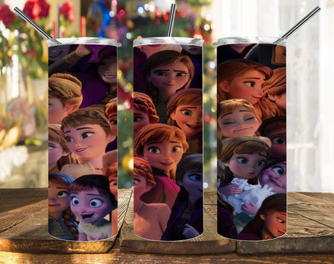 Princess Anna's Growth Process PNG, 20oz Skinny Tumbler Design, Sublimation Designs PNG File - TheDigitalSVG