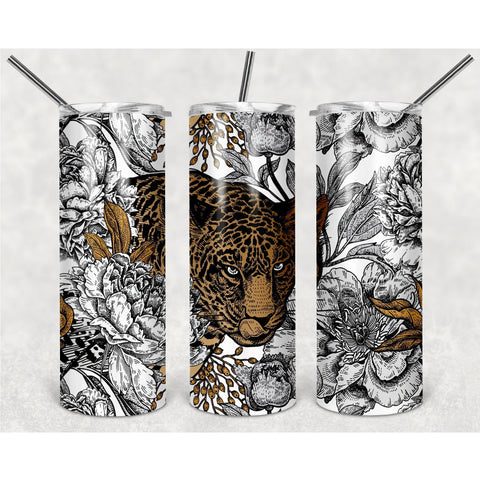 Painting Pattern For Adults In The Shape Of A Leopard PNG, 20oz Skinny Tumbler Design, Sublimation Designs PNG File - TheDigitalSVG