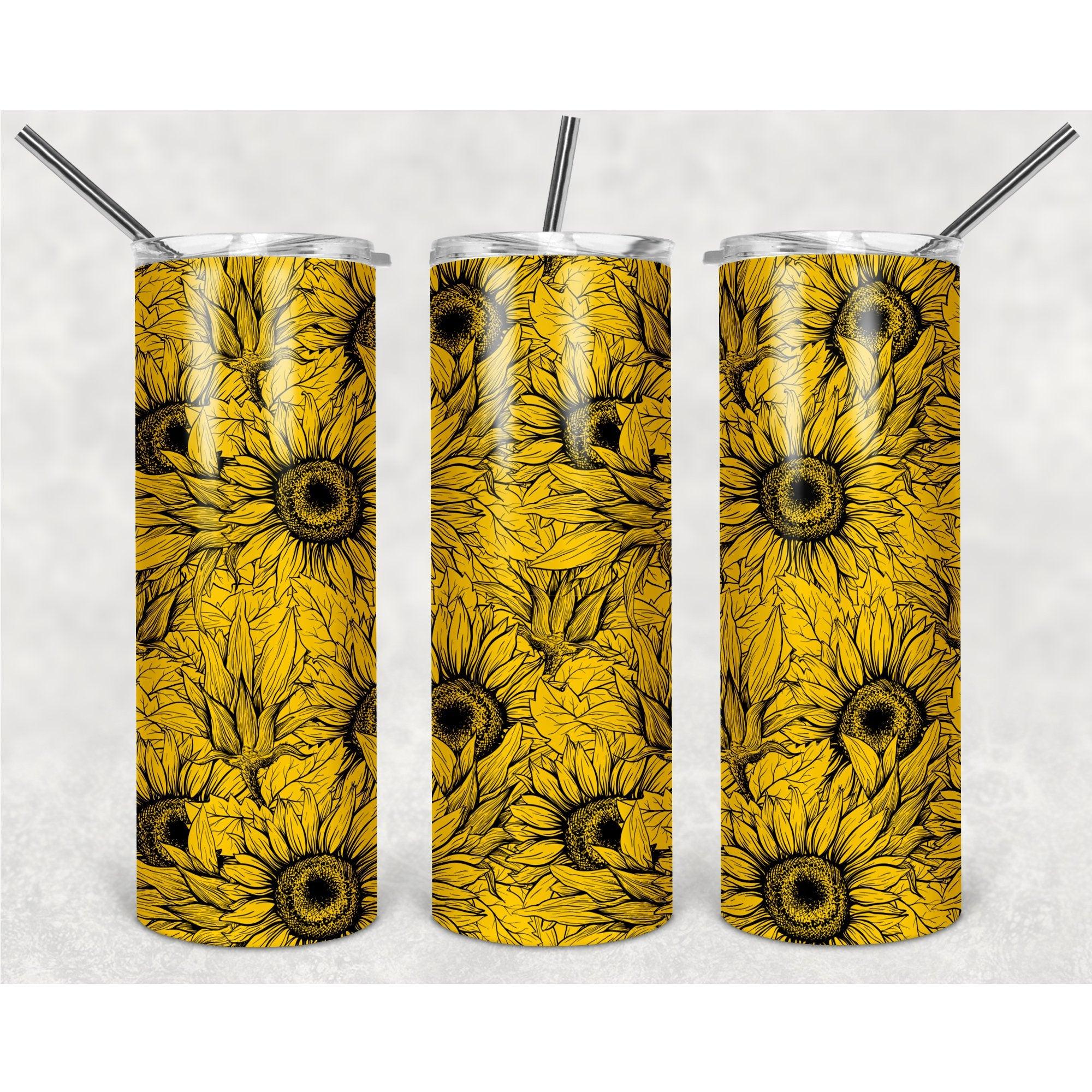 Realistic Painted Chrysanthemum Pattern PNG, 20oz Skinny Tumbler Design, Sublimation Designs PNG File - TheDigitalSVG