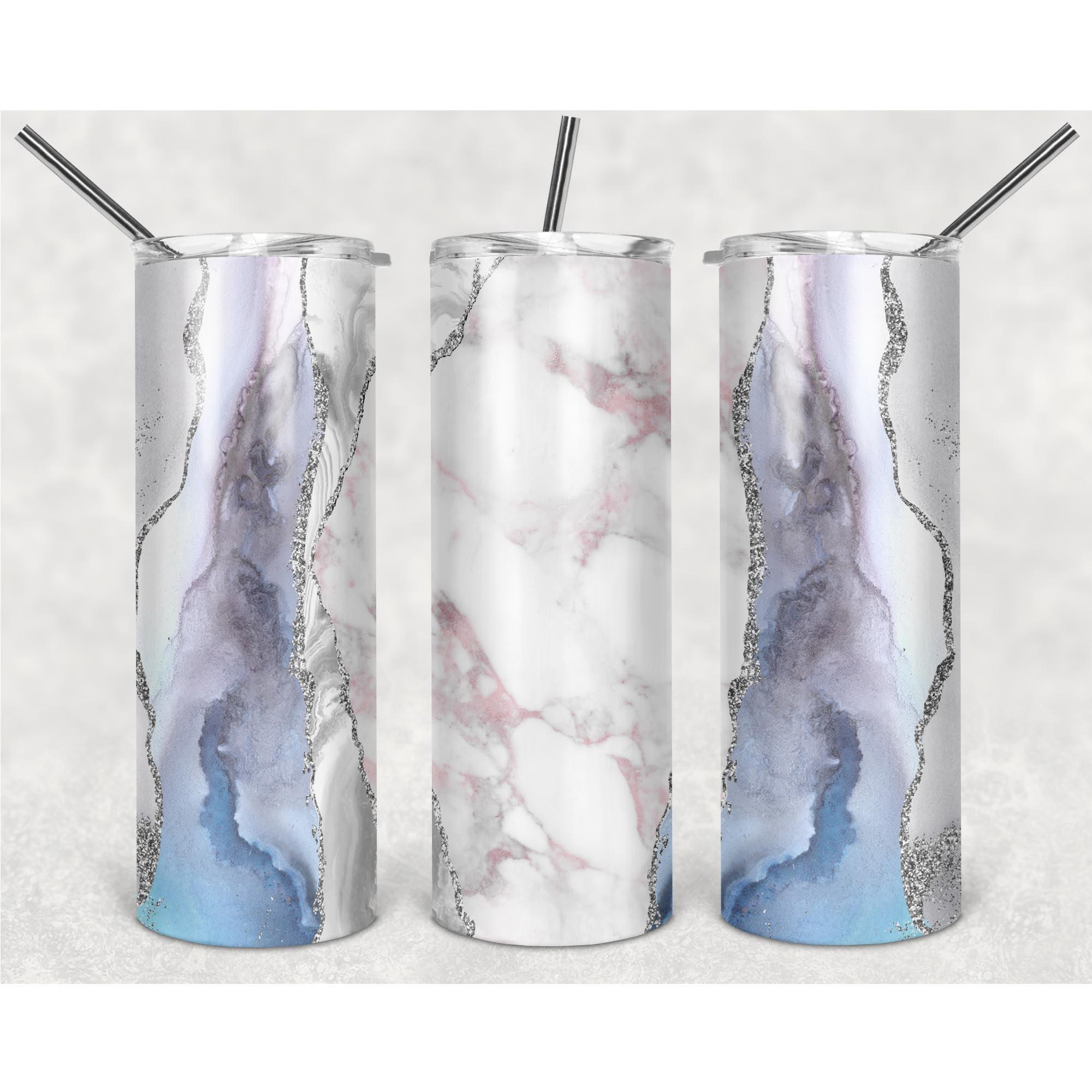 White Luxury Marble Texture PNG, 20oz Skinny Tumbler Design, Sublimation Designs PNG File, Full Tumbler Wrap PNG Digital File - TheDigitalSVG