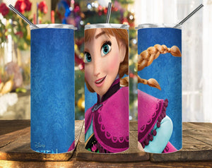 Princess Anna Frozen Movie PNG, 20oz Skinny Tumbler Design, Sublimation Designs PNG File - TheDigitalSVG