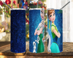 Green Elsa Anna Frozen Movie PNG, 20oz Skinny Tumbler Design, Sublimation Designs PNG File - TheDigitalSVG