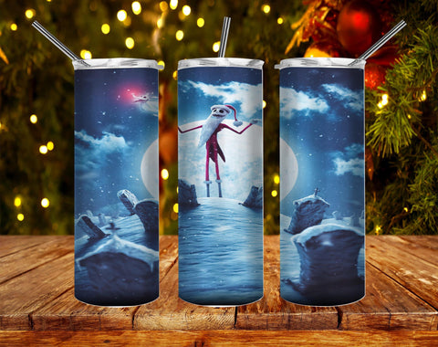 Snowflakes Jack Santa Claus PNG, 20oz Skinny Tumbler Design, Sublimation Designs PNG File - TheDigitalSVG