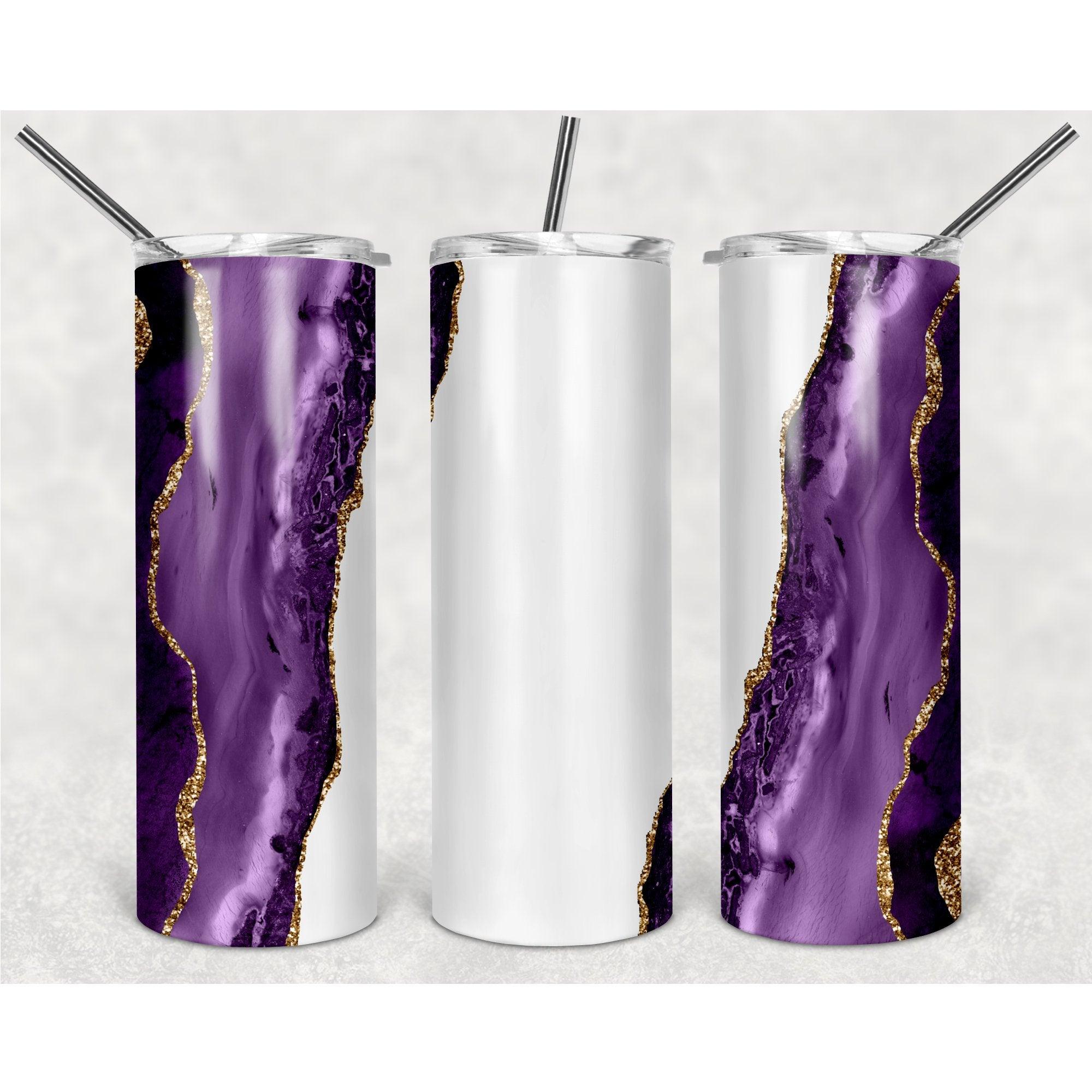 Luxurious Purple White Stone Pattern With Vertical Stripes PNG, 20oz Skinny Tumbler Design, Sublimation Designs PNG File - TheDigitalSVG