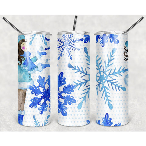 Snowflake Motifs In A Variety Of Sizes PNG, 20oz Skinny Tumbler Design, Sublimation Designs PNG File - TheDigitalSVG