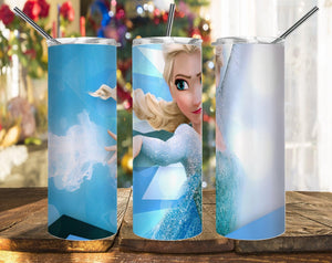 Powerful Elsa Queen Frozen PNG, 20oz Skinny Tumbler Design, Sublimation Designs PNG File - TheDigitalSVG