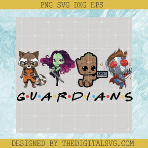 Friends Font With Marvel Chibi SVG, Guardians Of The Galaxy SVG, Marvel SVG - TheDigitalSVG