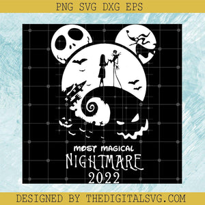Most Magical Nightmare 2022 SVG, Mickey Head Jack Skellington SVG, Halloween SVG - TheDigitalSVG
