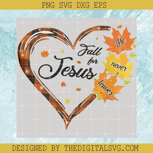 Heart Fall for Jesus SVG, Lover Jesus SVG, Fall Jesus SVG - TheDigitalSVG