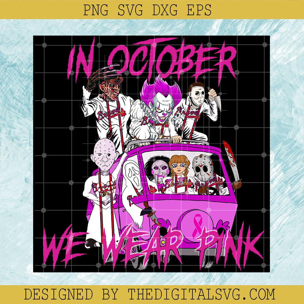 Horror Characters Cancer Pink PNG, In October We Wear Pink PNG, Movie Ribbon Awareness PNG - TheDigitalSVG