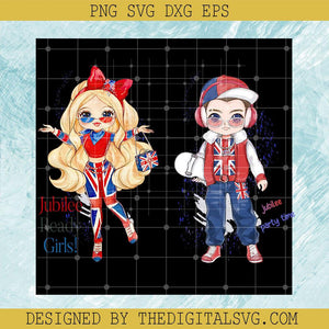 Jubilee Ready Girls PNG, Jubilee Party Time PNG, England Boy And Girl PNG - TheDigitalSVG
