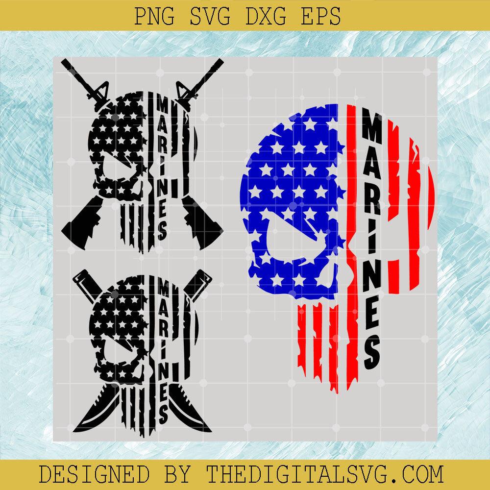 Punisher Flag SVG, Marines Skull SVG, Punisher SVG - TheDigitalSVG