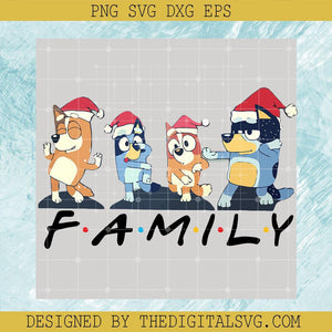 Bluey Christmas Family SVG, Happy Family Bluey SVG, Santa Claus SVG - TheDigitalSVG