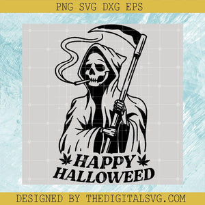 Death Smocking Weed SVG, Death Happy Halloweed SVG, Marijuana Halloween SVG - TheDigitalSVG