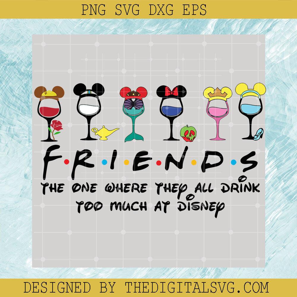 Friends Princess Drinking SVG, Disney Merry Christmas SVG, Friends Christmas SVG - TheDigitalSVG