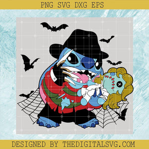 Stitch Freddy Kreuger Halloween SVG, Disney Stitch Horror Halloween SVG, Halloween Stitch SVG - TheDigitalSVG