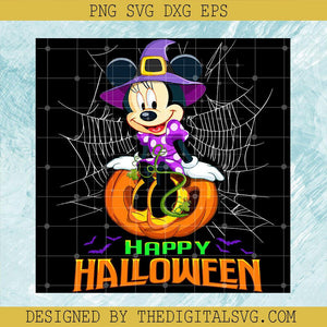 Minnie Witch Halloween PNG, Happy Halloween Sublimation PNG, Halloween Siperweb Party PNG - TheDigitalSVG