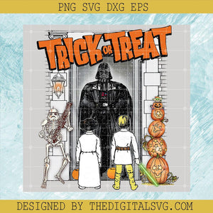 Vintage Funny Star Wars Halloween PNG, Trick or Treat Darth Vader Princess PNG, Disneyland Halloween Party PNG - TheDigitalSVG