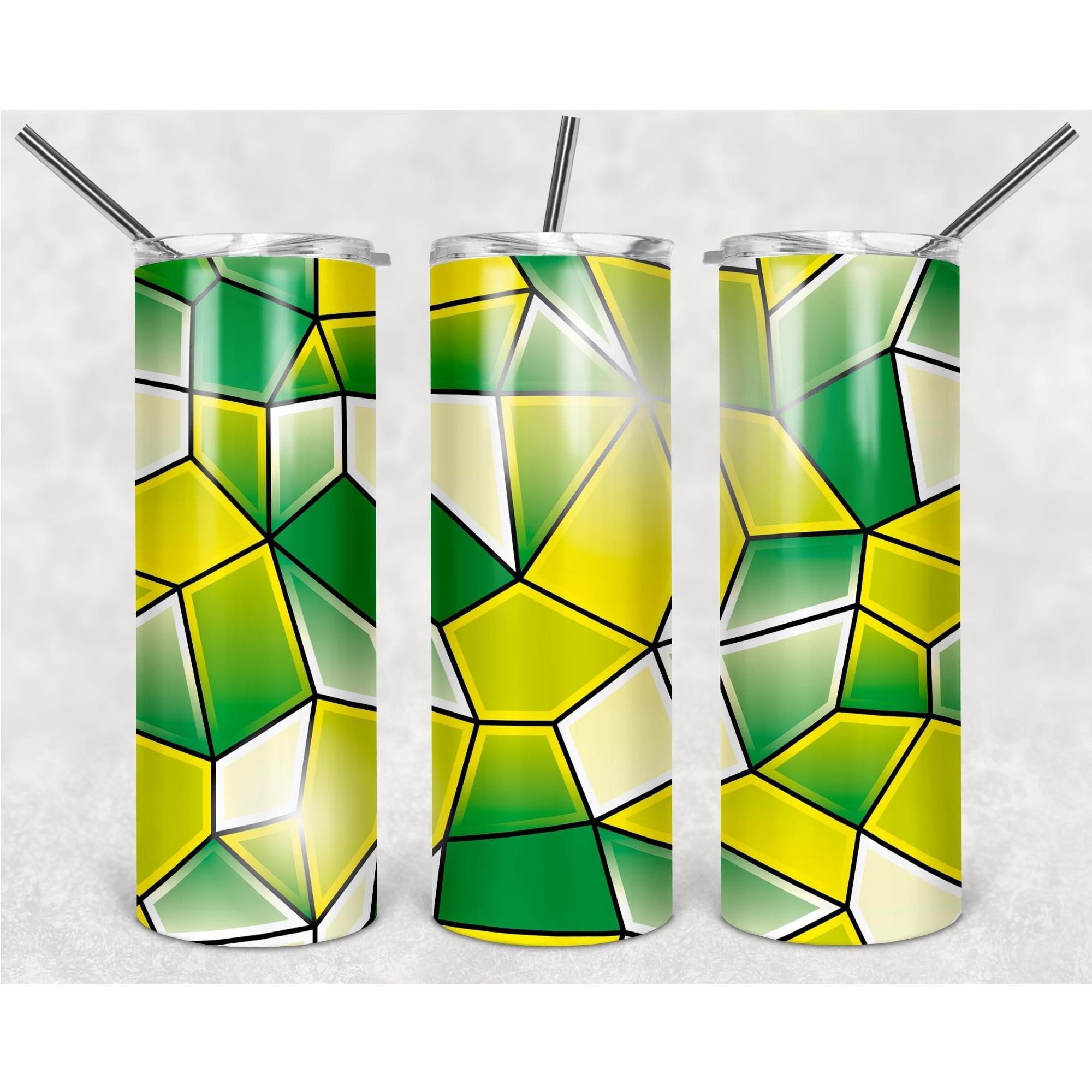 Yellow Green Prism Pattern PNG, 20oz Skinny Tumbler Design, Sublimation Designs PNG File - TheDigitalSVG