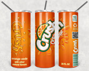 Orange Crush Drink Brand PNG, 20oz Skinny Tumbler Design, Sublimation Designs PNG File - TheDigitalSVG