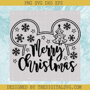 Merry Christmas Svg, Disney Christmas Svg, Mickey Mouse Head Christmas Svg, Christmas Svg - TheDigitalSVG