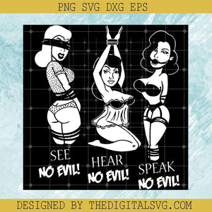 See No Evil Hear No Evil Speak Evil, Girrl Sexy Bikini SVG, Porn Girl SVG For Cricut Files - TheDigitalSVG