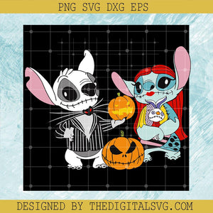Stitch Jack Skellington And Stitch Sally SVG, Halloween SVG, Nightmare Before Christmas SVG - TheDigitalSVG