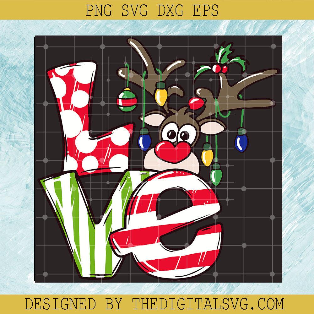 Love Reindeer SVG, Reindeer Christmas SVG, Merry Christmas SVG - TheDigitalSVG