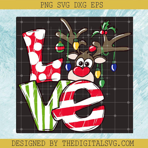 Love Reindeer SVG, Reindeer Christmas SVG, Merry Christmas SVG - TheDigitalSVG