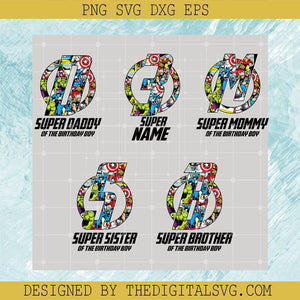 Avengers Marvel PNG, Superhero Birthday PNG, Family Matching Avengers PNG - TheDigitalSVG