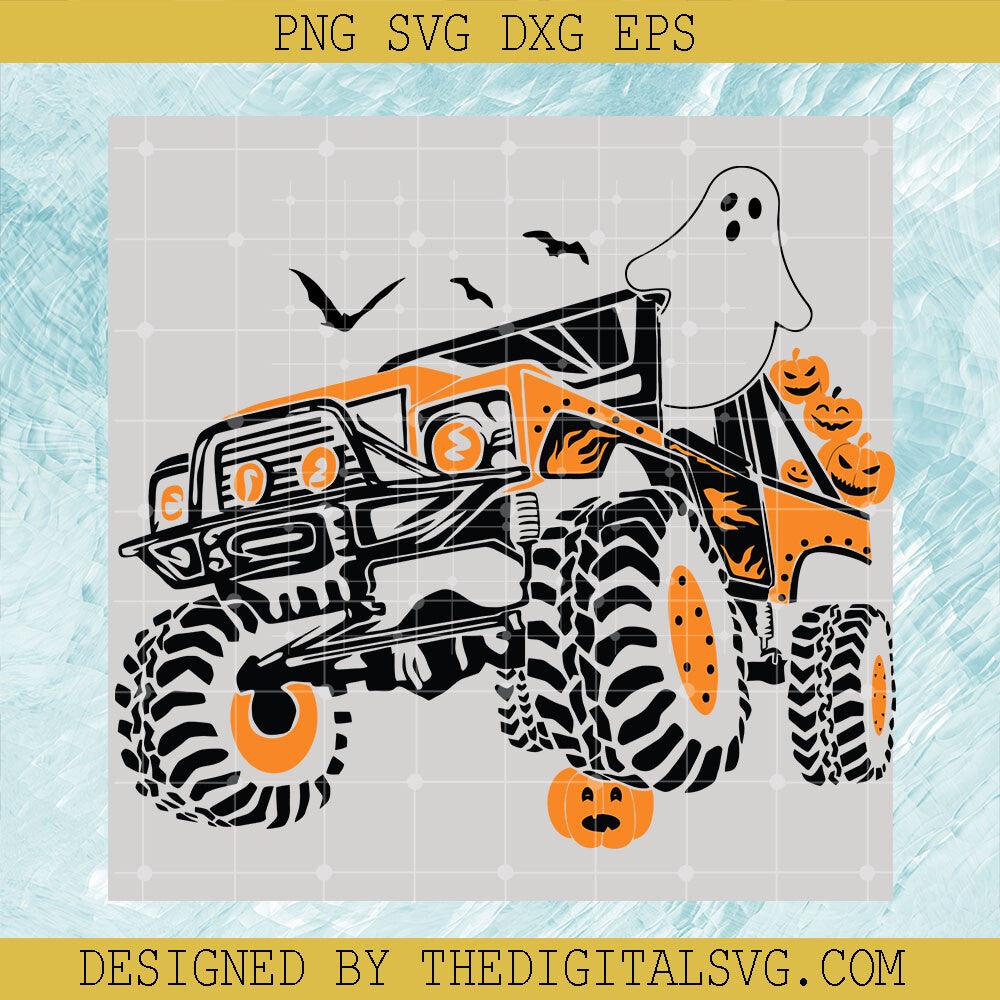 Ghost Monster Truck SVG, Boys Halloween SVG, Pumpkin Monster Truck SVG - TheDigitalSVG