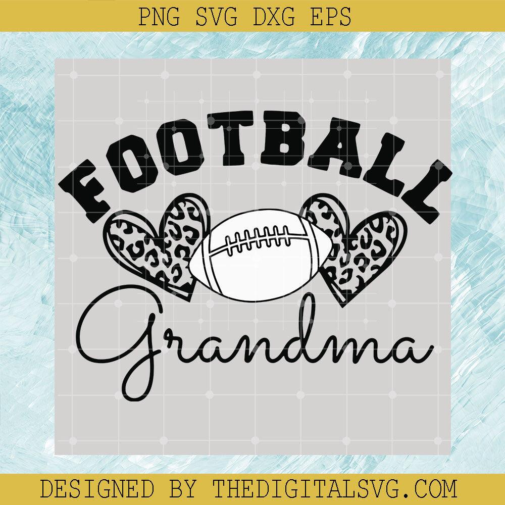 Football Heart Grandma Svg, Heart Leopard Football Svg, Grandma Sport Team Svg - TheDigitalSVG