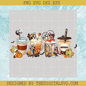 Nightmare Coffee Lattee PNG, Nightmare Before Christmas Coffee PNG, Jack Skellington Halloween PNG - TheDigitalSVG