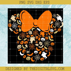 Minnie Ghosts Pumpkin Halloween SVG, Minnie Mouse Happy Halloween SVG, Disney Halloween 2022 SVG - TheDigitalSVG