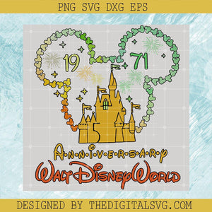 Mickey Ears Disney World 50th Anniversary SVG, Mickey Mouse Castle Svg, Christmas Holiday Svg - TheDigitalSVG