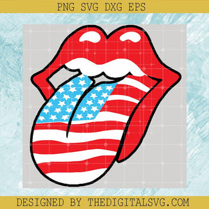 #American Flag Tongue SVG, Patriotic Lips Rolling Tongue SVG, US Flag SVG, Patriotic SVG - TheDigitalSVG