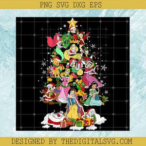 Disneyland Princess And Mickey Mouse PNG, Christmas Pine Tree PNG, Xmas Snowflakes PNG - TheDigitalSVG